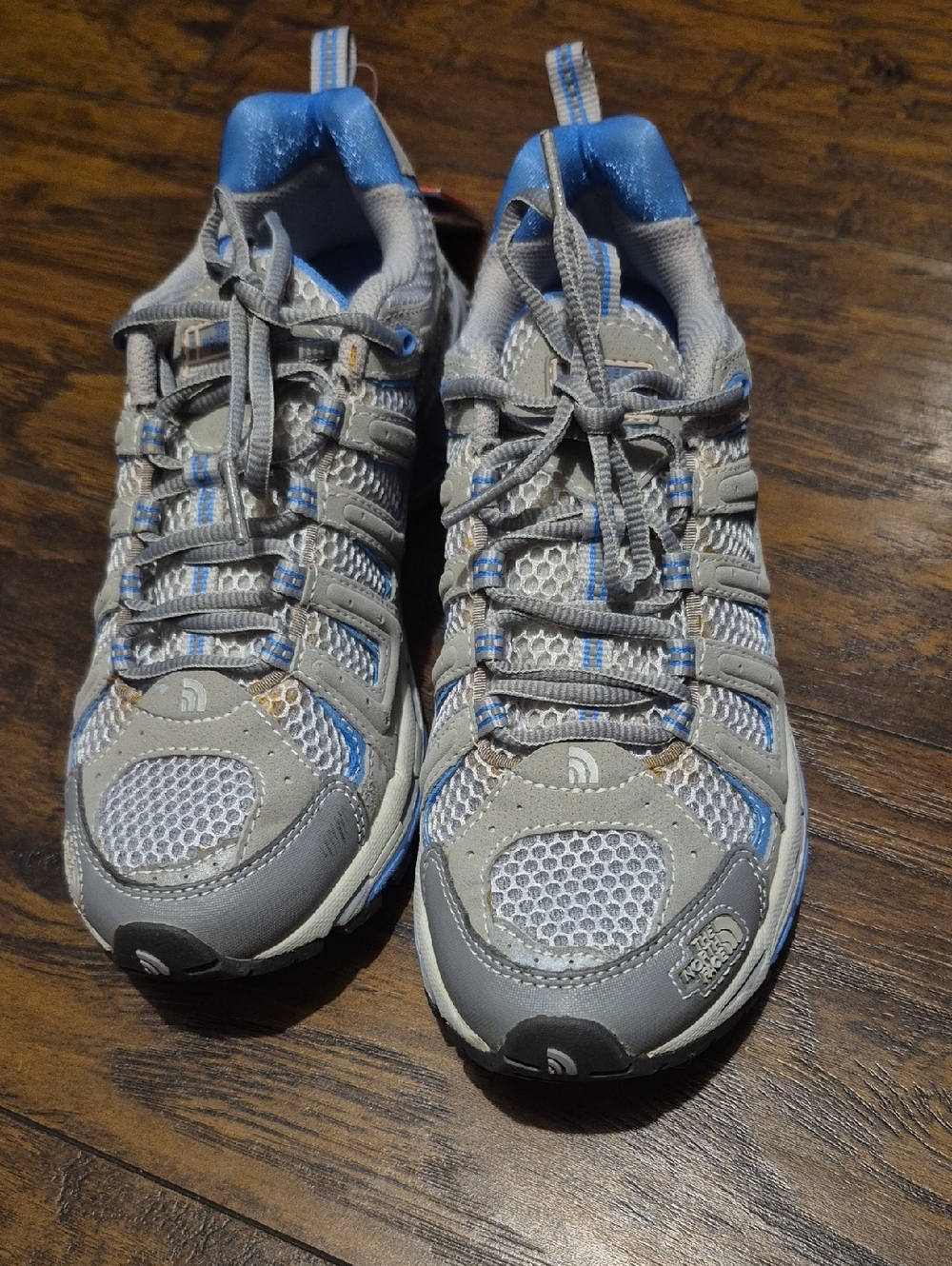 The North Face Gray and Blue Mesh Trail Shoes